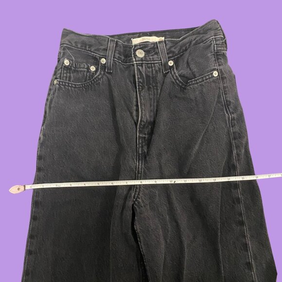 Levi’s Premium High Loose Jeans Women’s Size 25 Black Wide Leg Y2K Streetwear - Picture 7 of 11
